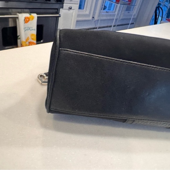 Brighton black purse shoulder bag nylon & croc embossed Leather silver detail - Picture 13 of 14